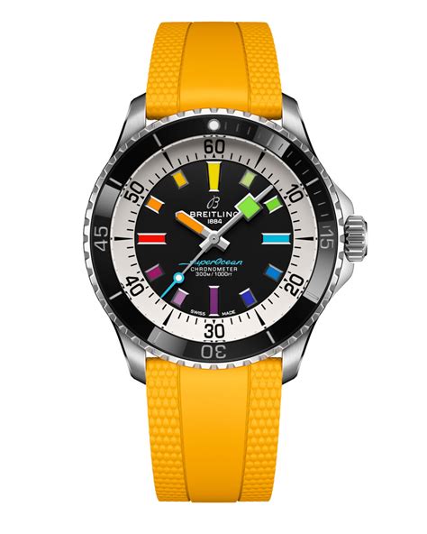 breitling coloured watch crowns|breitling superocean rainbow dial.